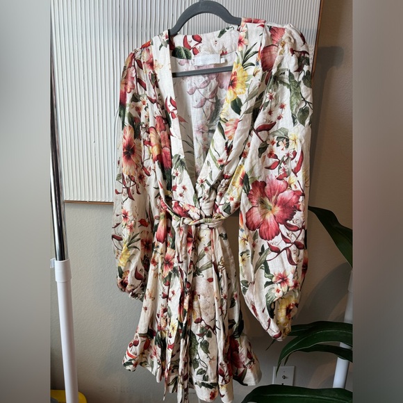 ZIMMERMANN Lexi floral-pattern linen mini dress - Picture 4 of 14